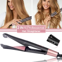 

Professional Flat Iron Hair Straightener and Curling Iron 2 In 1 Hair Curler Ceramic Heating Curling Wand Hair Styling Tools