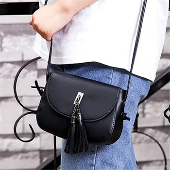 

2020 New Arrival Women Tassel Messenger Bags High Quality Shoulder Bag Solid Color Wild Basis Vintage Designer Handbags