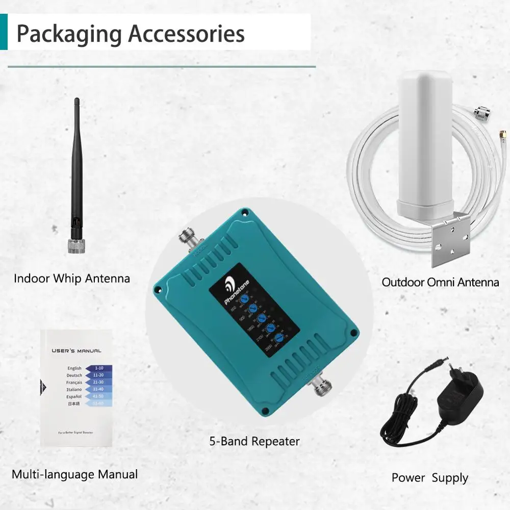 800/900/1800/2100/2600/MHz 2G 3G 4G GSM Repeater