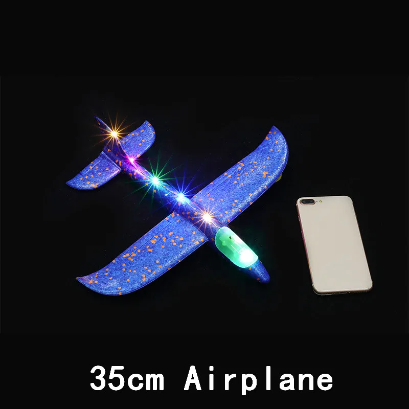 All Lamp Blue Дети DIY модель самолета ручной бросок Летающий планер самолет пена наполнители самолет СВЕТОДИОДНЫЙ мигающий самолет игрушки для детей подарок - Цвет: All Lamp Blue