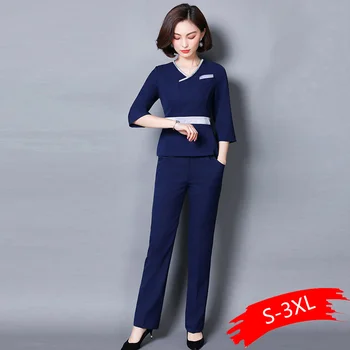 

SPA Workwear Overalls Spring Autumn Massage Work Uniform Sets Female Hospital Nurse Uniforms Wholesales Beauty Clothing