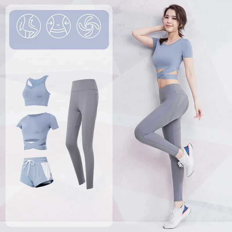2020 Women Sexy Yoga Suits Sexy Crop Top Push Up Leggings Gym Clothing Set Femme Fitness Hoodies Outdoors Sport Suit