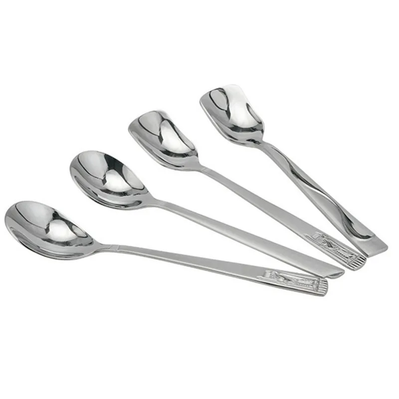 Многофункциональная 4 шт. десертная ложка Flatware ложки из нержавеющей стали для питья кухонная посуда colher 30AUG05