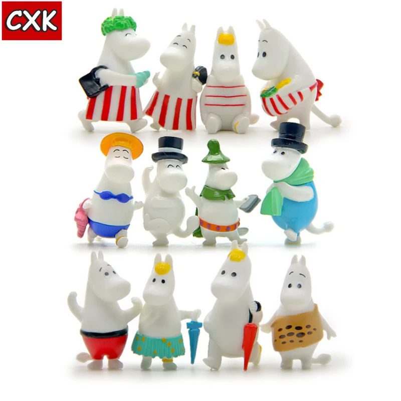 12 шт. Moomining Hippo familyToys Moomins Фигурки игрушки мягкие украшение для торта на день