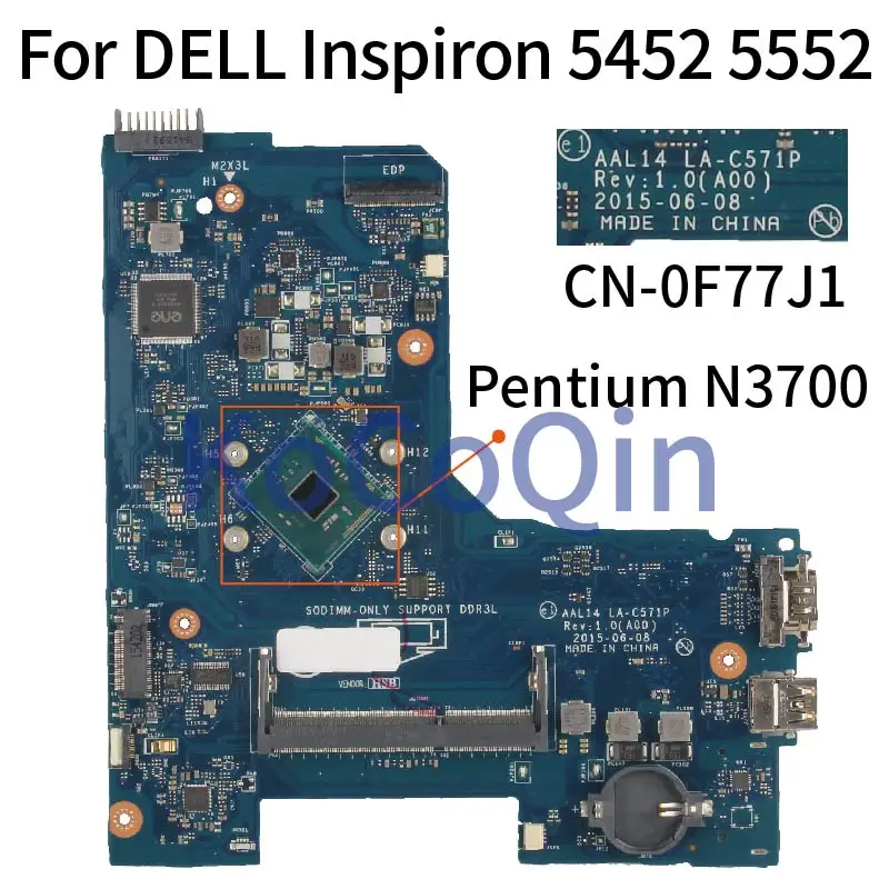 Placa-mãe para Computador para Dell Inspiron 5452 5552 Pentium N3700 - Imagem 3