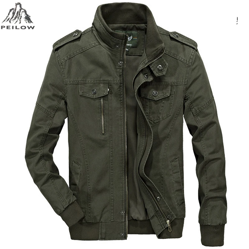 men`s Autumn Winter 100% Cotton Military Tactical windbreakers Jacket men Plus Size 5XL 6XL Bomber