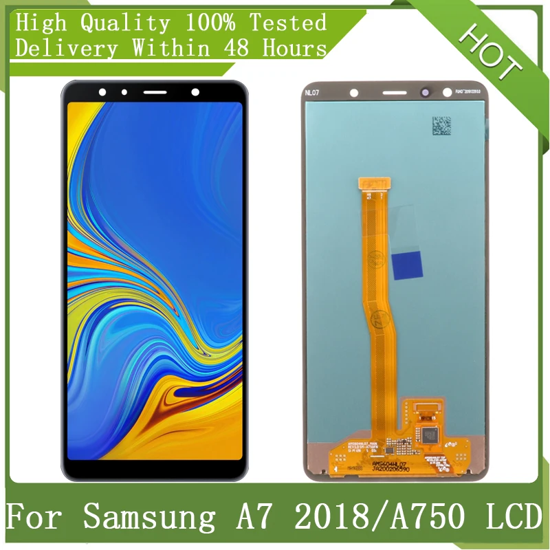 ЖК дисплей 6 0 дюйма Super AMOLED для Samsung Galaxy A7 2018 A750 SM A750F A750G сенсорный экран с