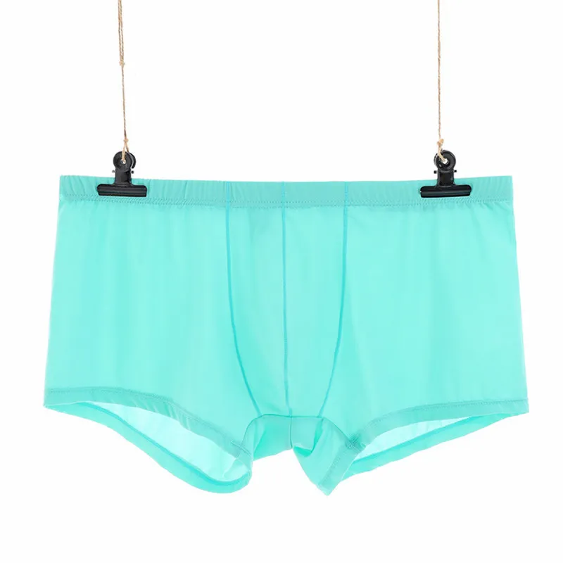 Men's Ice Silk Boxer Pants Breathable Panties Male Large Convex Pouch Ultra Thin Boxer Shorts Sexy Underwear For Men 5