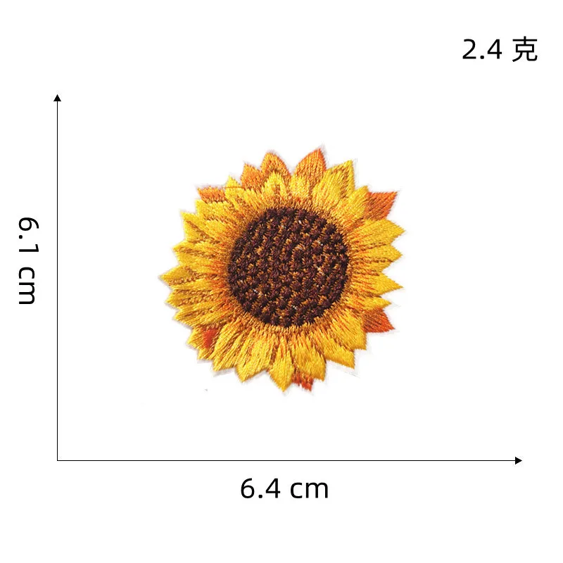 해바라기 자수 패치 다림질 헝겊 스티커 의류 열 접착 패치 다리미 재봉 아플리케 DIY Coudre Naszywki
