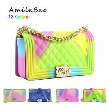 

women messenger bags crossbody for women 2020 Transparente Chains pvc jelly bag Shoulder Famous Brand Luxury High Quality ME849