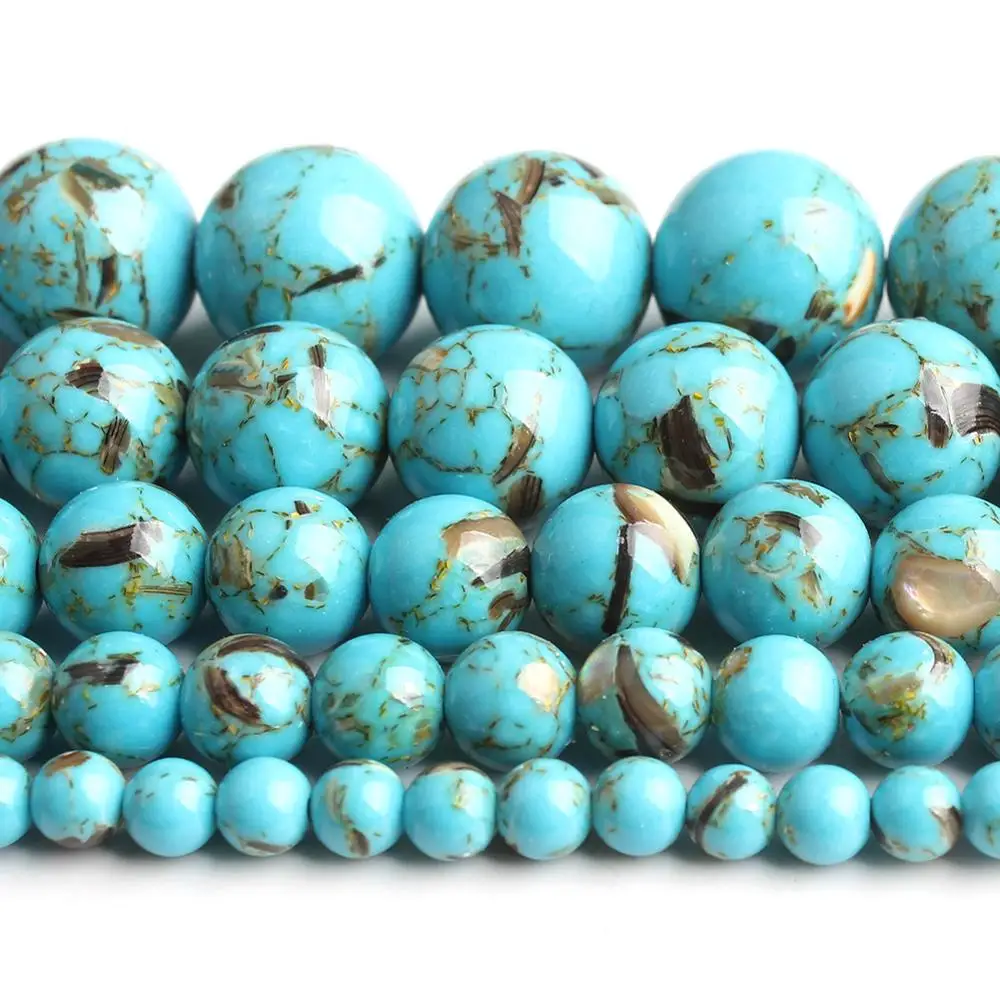 Круглые бусины с синим камнем Howlite 4/6/8/10/12 мм свободный светильник для аксессуаров
