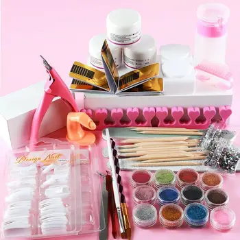 

Nail Acrylic Powder Glitter Decoration Manicure Set Silvery Stars Sequins Acrylic Pen Brush Nail Art Beauty Tools Nail Art Kits