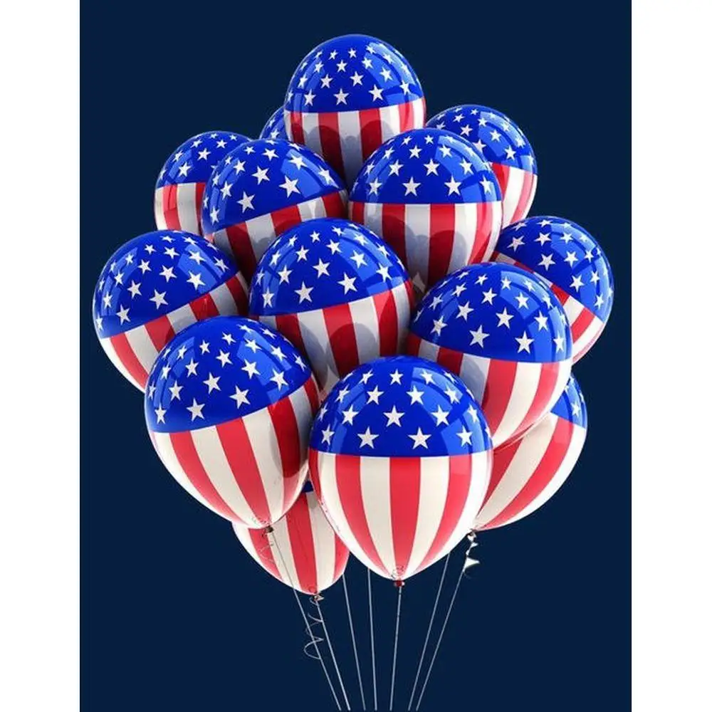 Diamond Painting DIY Round Drill 5D Rhinestone Military American Flag Balloon Kits Art Embroidery Home Leisure Kit Gifts | Дом и сад