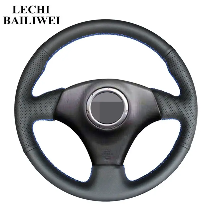 

DIY Black Genuine leather Hand-stitched Car Steering Wheel Cover for Toyota RAV4 1998-2003 Corolla (US) 2003 Celica 1998-2005