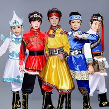 Songyuexia/Детские платья для выступлений в этническом стиле; Детские монгольские танцевальные костюмы для выступлений в народном стиле