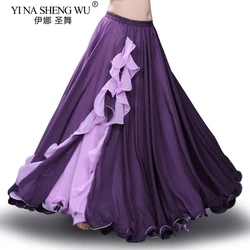 New Bellydancing Costumes Long Skirts Sexy Belly Dance Performance Skirt Clothing Long Dance Split Skirt Lady Stage Cloth Wear