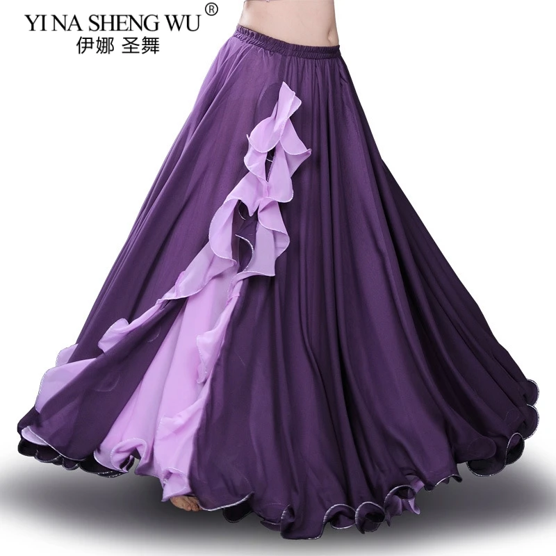 Wuchieal Falda De Danza Del Vientre Para Mujer, Faldas Completas De Gasa Tribal, Falda De Gladiador Animadora (negro