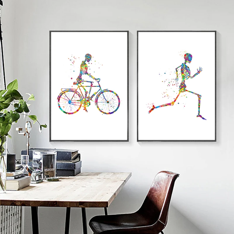 Moving Skeleton Silhouette Prints