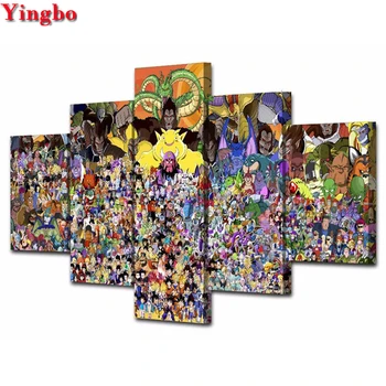 

New diamond embroidery 5pcs Dragon Ball Z Diy 5d diamond painting cartoon Full Drill mosaic picture of rhinestones decoration