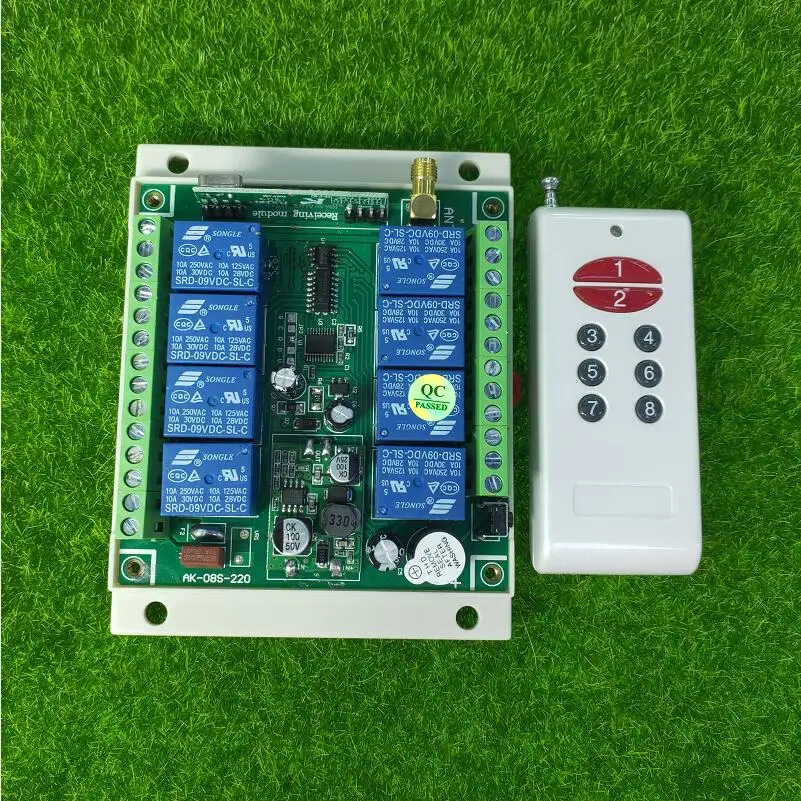 

Universal DC 12V 24V 36V 10A relay 8CH RF Wireless radio remote control switch Receiver& Transmitters 433mhz power