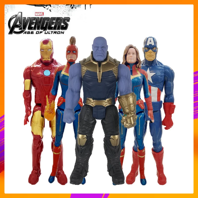 Cena 30cm Marvel Avengers końcówki Thanos Spiderman Hulk Iron Man kapitan ameryka Thor Wolverine figurka zabawki lalki dla dzieci