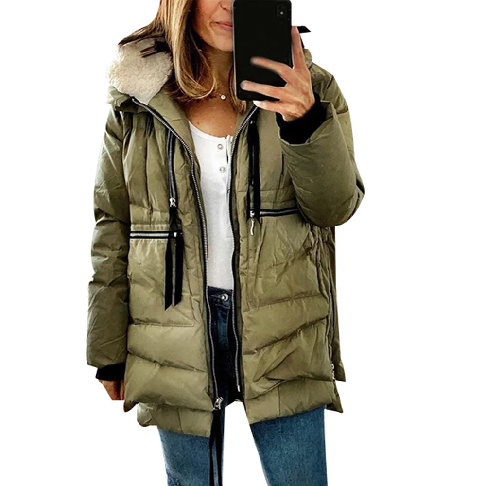Зимняя куртка женская повседневная с капюшоном abrigos mujer invierno 2019 женское теплое