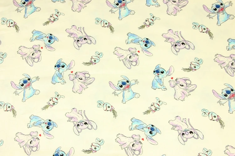 140*50 см мультфильм, Стич хлопчатобумажной ткани одежда для маленьких мальчиков с рубашкой и юбкой "сделай сам" для дизайнерское постельное белье домашний кошелек из ткани Стёганое одеяло