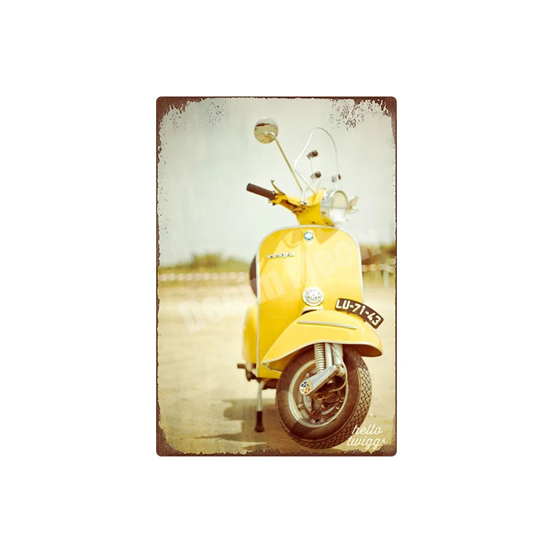 T Vespa ретро жестяная вывеска, автомобильные мотоциклы, металлический художественный плакат, Бар Паб гараж, украшение на стену, мото Clube Faro, винтажный домашний декор N301 - Цвет: T