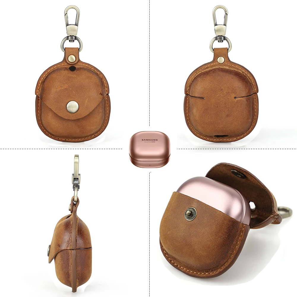 Família do Contato-capa de Couro para Fone de Ouvido Capa Protetora para Samsung Galaxy Buds Live Buds Pro Chaveiro Acessório - Image 3