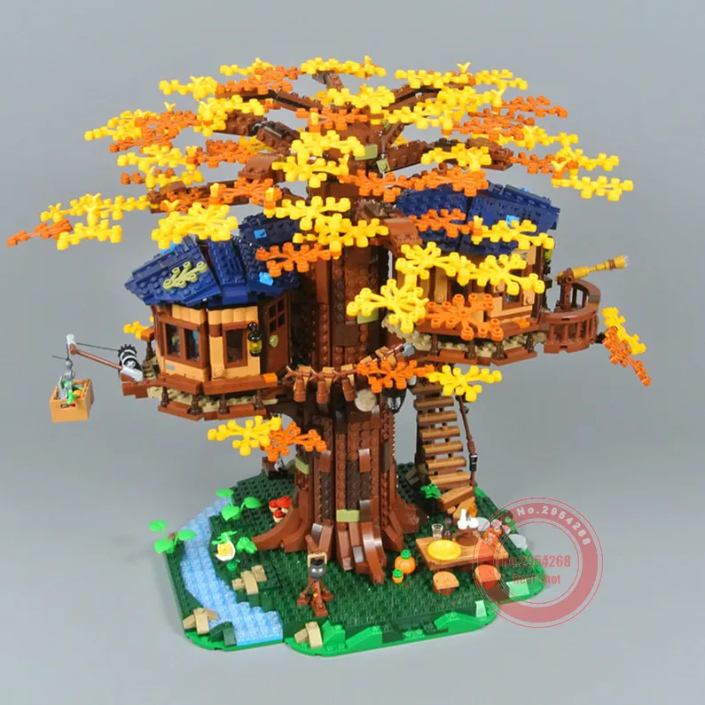 Новый в наличии дом с деревом MOC Ideas Fit Lepining модель строительные блоки кирпичи