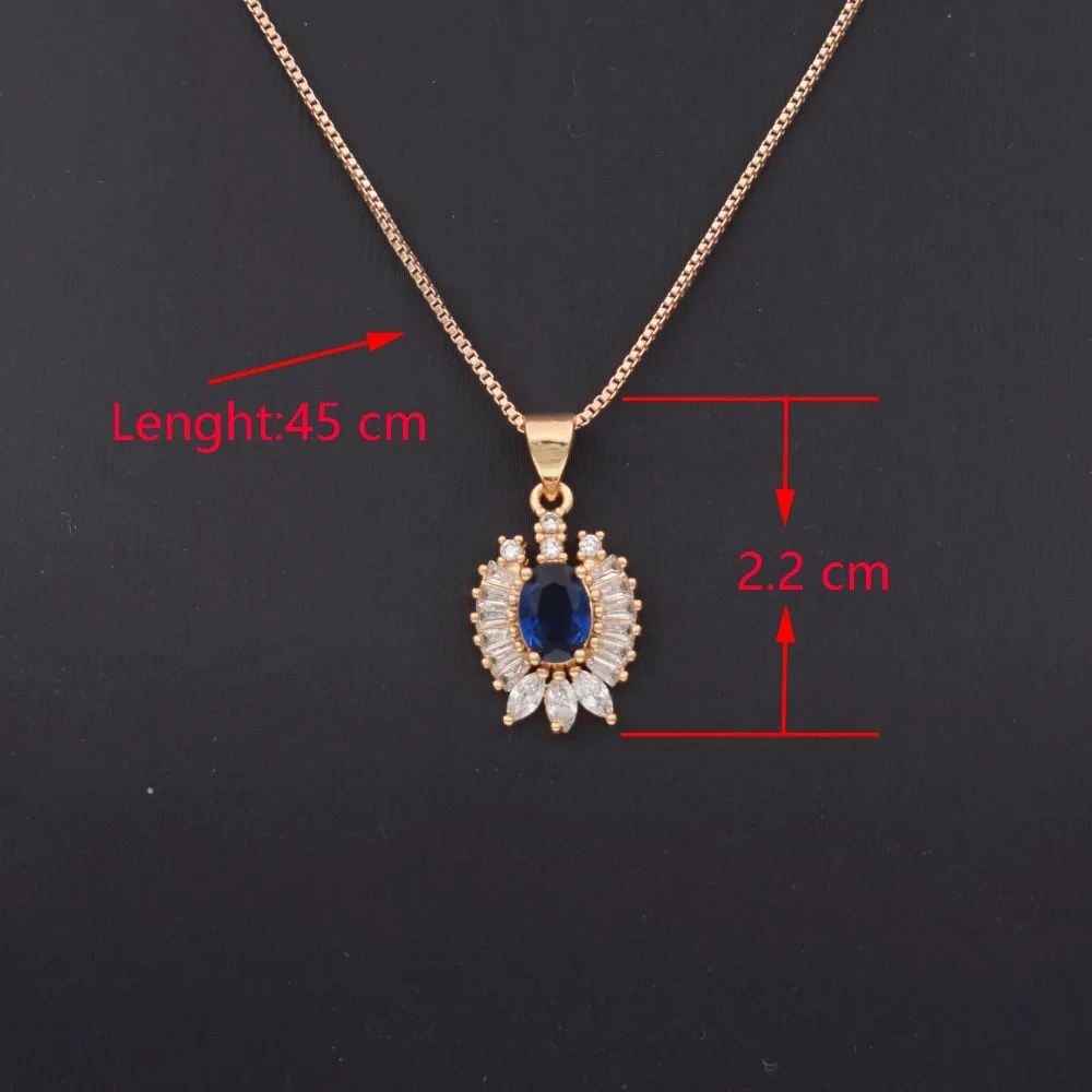 Модное Длинное ожерелье розовое золото синий чокер с кристаллами для женщин простое ожерелье подарок на день рождения Винтажные Ювелирные изделия