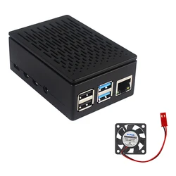 Enhanced Black ABS Cooling Case with Fan for Raspberry Pi, Compatible with 3.5 - inch Screen Display (CaseB and Fan)