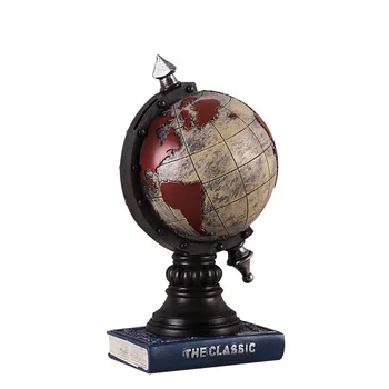 

2 Colors Europe Globe Piggy Bank Resin Crafts Globe Miniature Money Box Retro Figurine Vintage Home Decor Accessories Gift