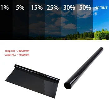 

Universal Car 5%/15%/25% VLT Window Tint Film Roll Anti Solar Summer Explosion Protection Tinting Film Sticker 0.5M*6M/0.5M*