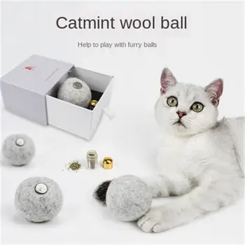 

Pure Wool Addictive Catnip Toys Edible Catnip Ball Safety Healthy Cat Mint Cats Home Chasing Game Toy Products Clean Teeth
