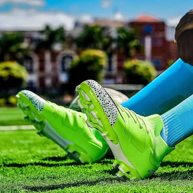 Mangobox Мужская Уличная футбольная обувь длинный шип футбольный носок Бутсы Синий Зеленый большие мальчики футбольные кроссовки последние футбольные бутсы
