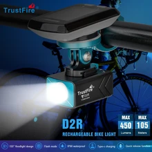 Trustfire – lampe de vélo à Led D2R, 450 Lumens, lumière de vélo Rechargeable de Type C, libération rapide, batterie 1600mAh, lanterne