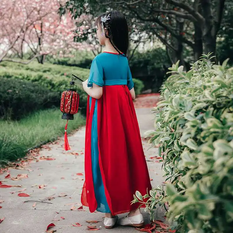 Детский комплект одежды Hanfu традиционный китайский винтажный этнический