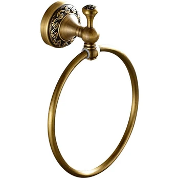 

Towel Ring Towel Rack Towel Shelf Lavatory Accessories Wall Mounted, Antique Brass Finish