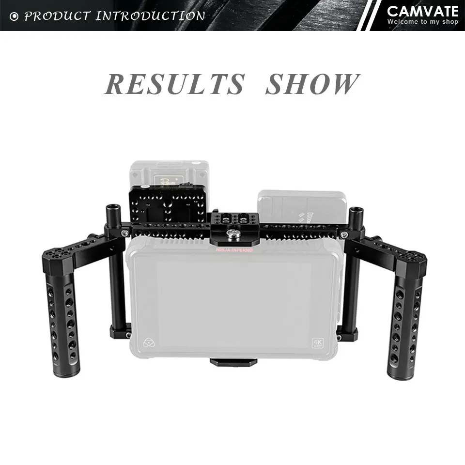 Adjustable Director's Monitor Cage Rig With Dual Cheese Handle Grip & V lock Qui