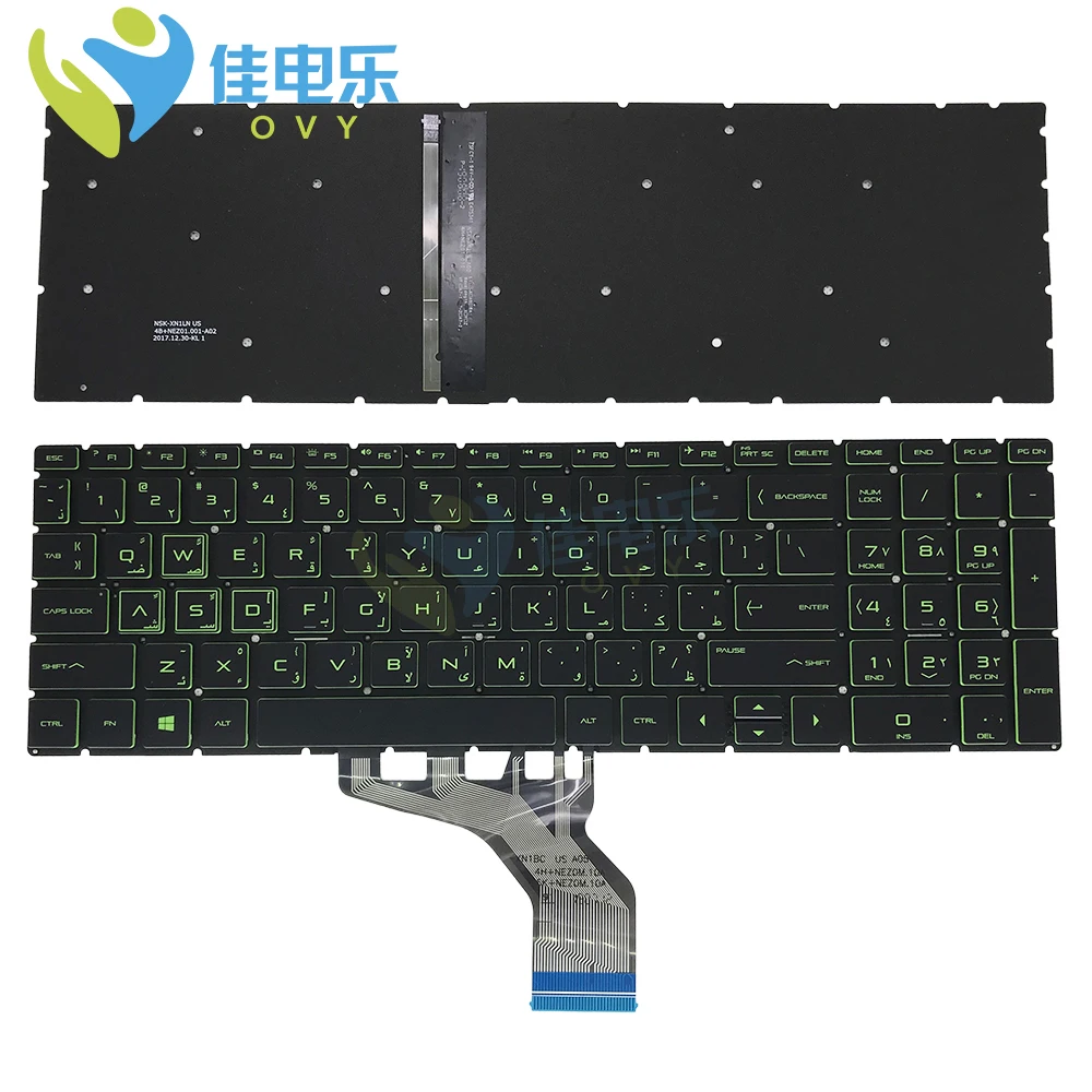 OVY клавиатура с подсветкой для HP Pavilion 15 DA DB DX dr черные Сменные клавиатуры зеленые
