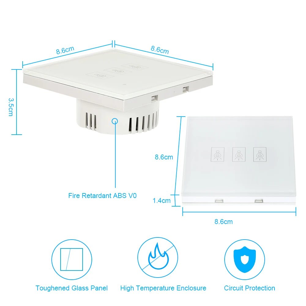 Интеллектуальный выключатель света SONOFF ЕС Smart Wi-Fi настенный светильник сенсорный выключатель Беспроводной 1/2/3 Gang Touch/WiFi/433 МГц RF/APP пульт дистанционного управления Управление Функция времени