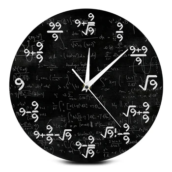 

Math Equation the Nines Math Wall Clock the Clock of 9S Formulas Modern Wall Hanging Watch Classroom Wall Art Decor