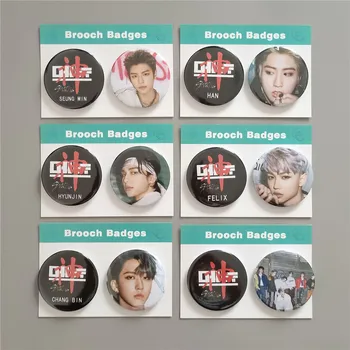 

Kpop Stray Kids GO LIVE Round Badge Felix Chang Bin Brooch Chest Pin Accessories