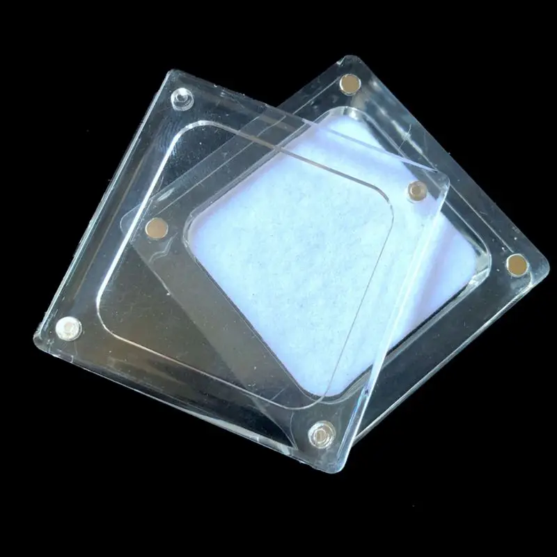 Clear Acrylic Suspended Jewelry Display Square Magnetic Clip On Jewelry Box Case AXYD