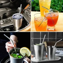 Соломинки из нержавеющей стали с чистящей щеткой и силиконовыми крышками, чашки для питья, кружка для путешествий, соломинки для толстых напитков, молока