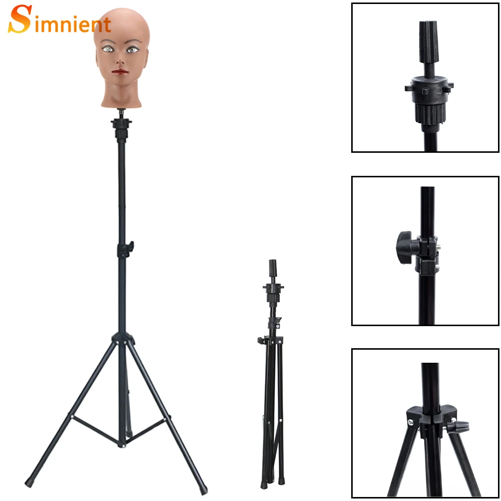 63-155cm Adjustable Tripod Stand Holder Mannequin Head Tripod Hairdressing  Training Head Holder Hair Wig Stand Trainning Tool - AliExpress