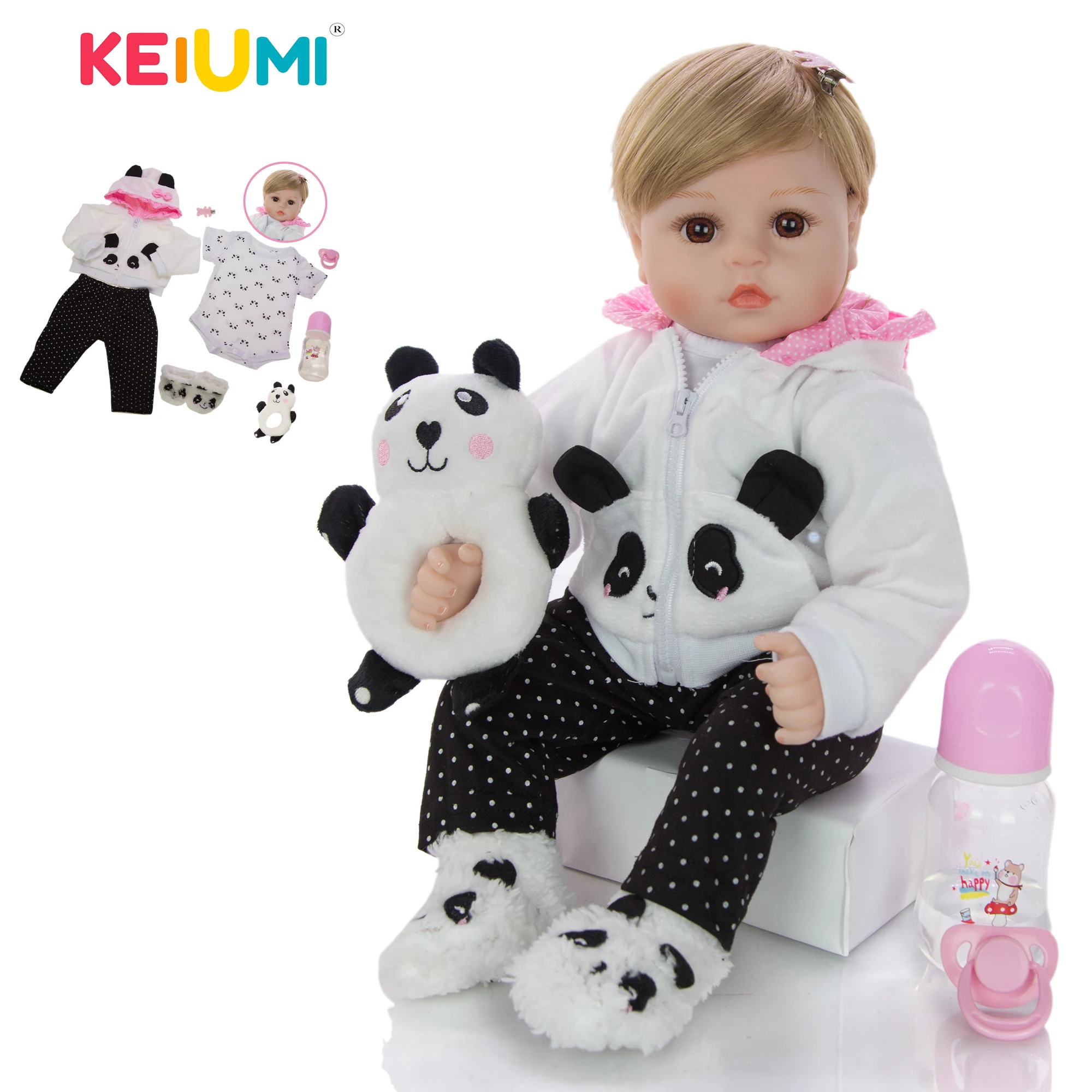 Кукла реборн KEIUMI Мягкая Реалистичная Детская кукла 48 см подарок на день