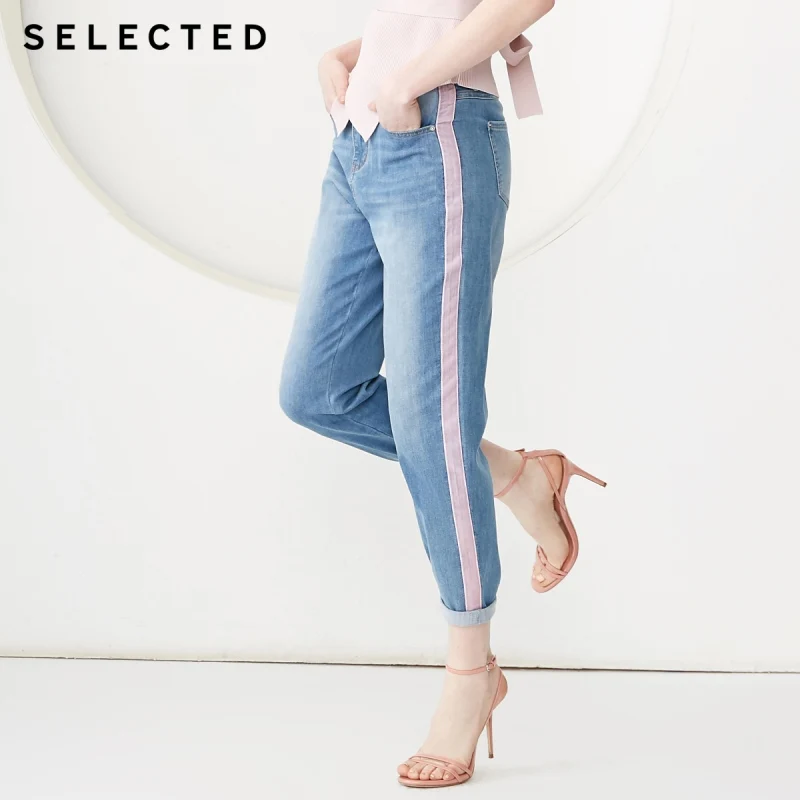 

SELECTED Women's Straight Fit High-rise Spliced Washed Jeans S|419132529