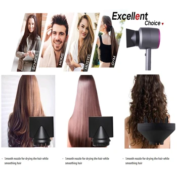 

Professional Hair Dryer Fast Dry Low Noise With Concentrator Diffuser Nano Ionic Blow Dryer Negative Ionic Salon Hair Blow Dryer